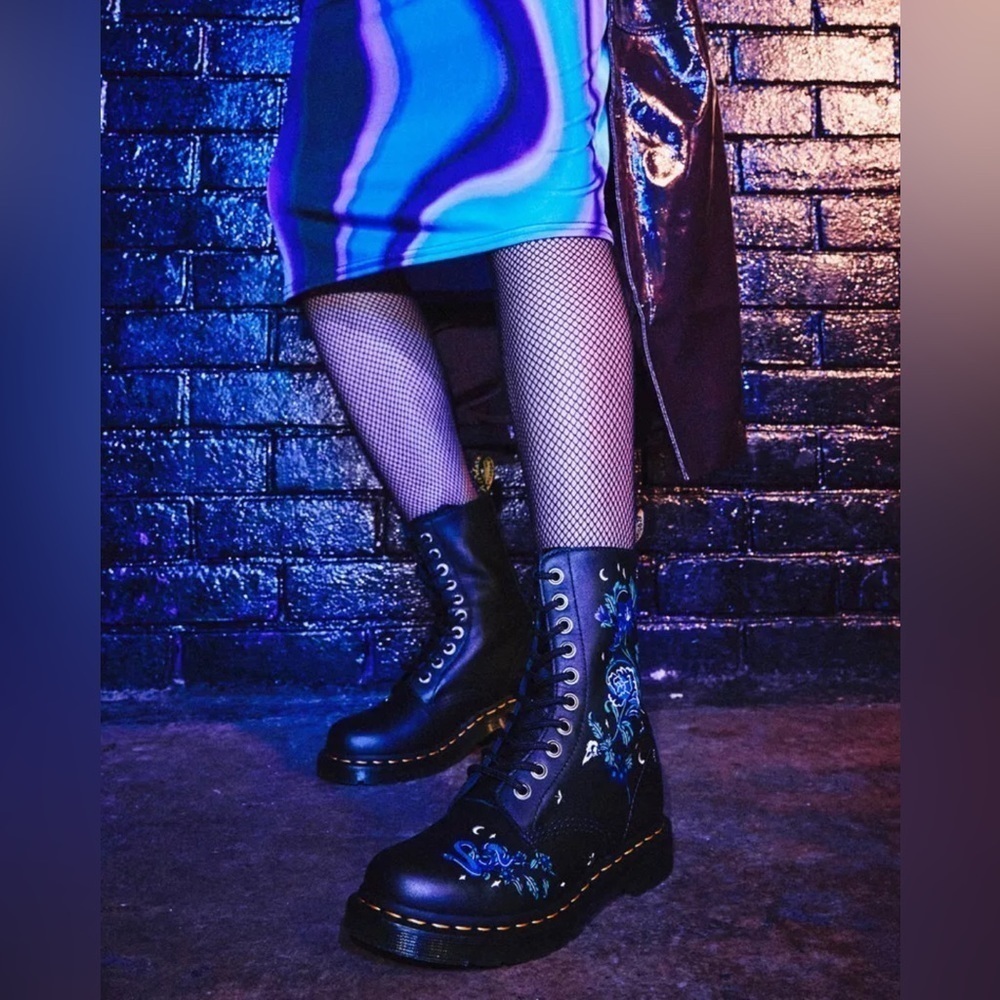 NWT Dr Martens 1490 Mystic Floral Leather Mid Calf Boots | 5 - Picture 2 of 16
